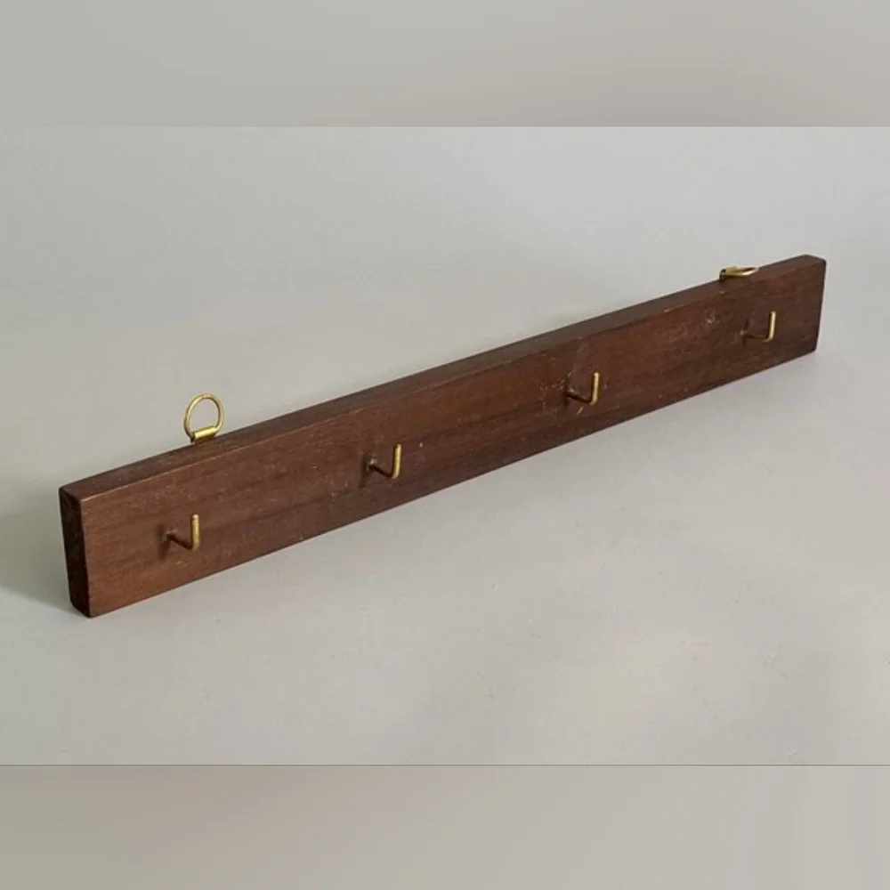 Vintage 1960s Swedish Wall Mounted Teak Key Hooks